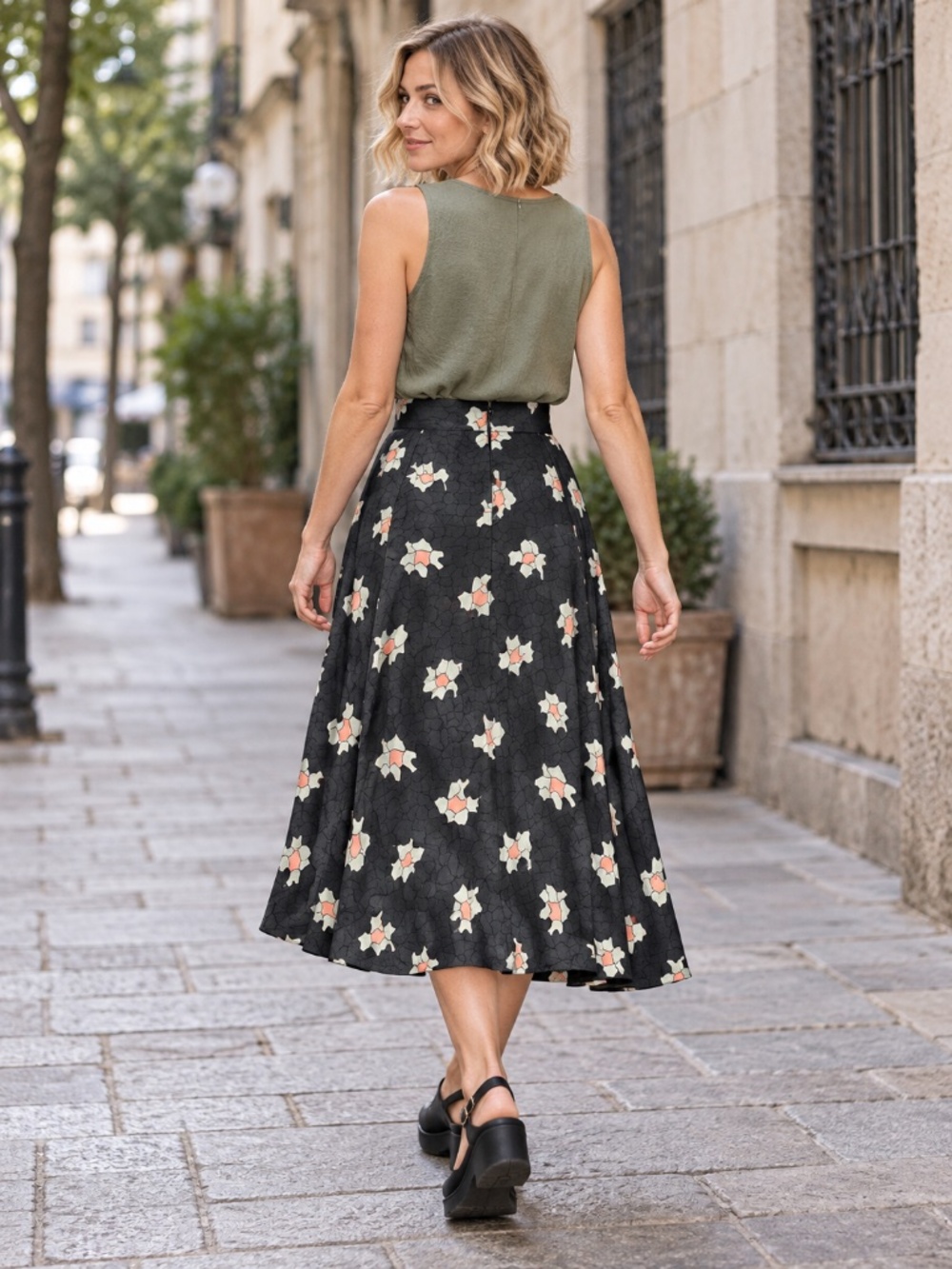 NWT | SKFK | Floral Flowy Midi Skirt | Size 6